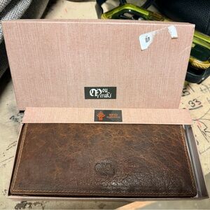 Brand new Mou Meraki RFID Blocking Mens Genuine leather Bifold Long Wallet
